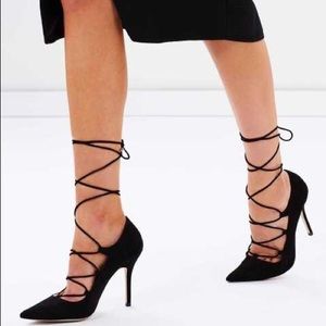 Aldo Lace Up Stiletto Heels Size: 6.5